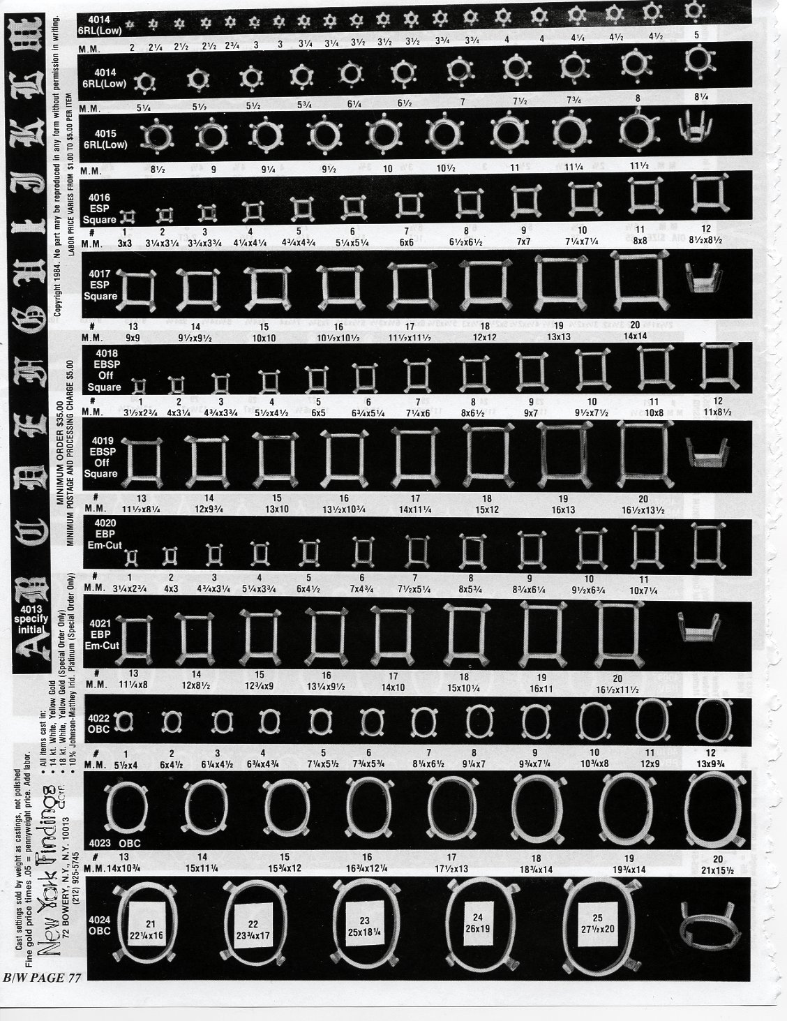 Yellow Findings Catalog